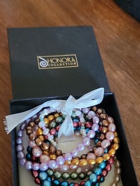 Honora Multicolor Pearl Stretch Bracelet Set
